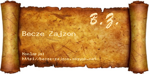 Becze Zajzon névjegykártya